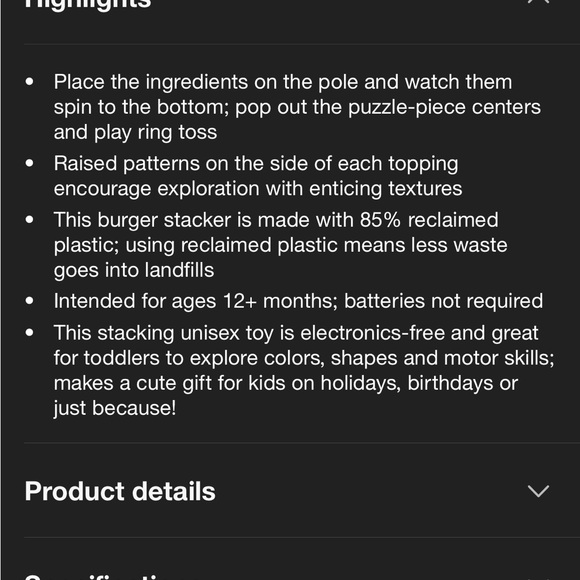 Colorful Stackable Burger Play Set - Picture 2 of 3